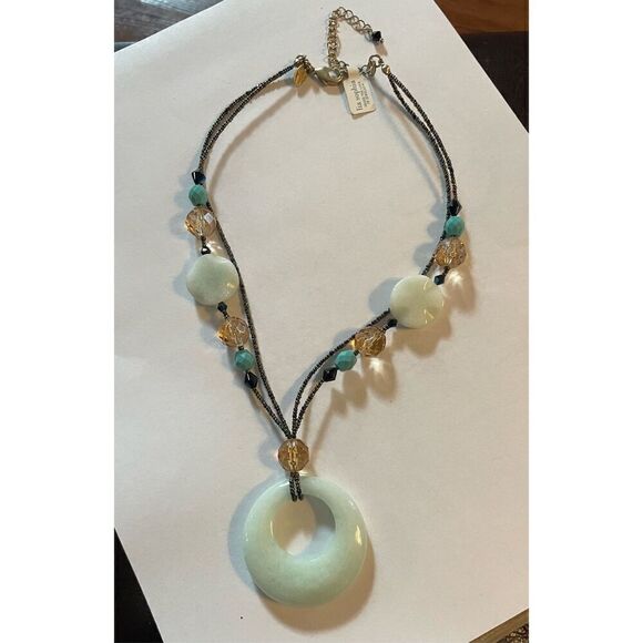 Lia Sophia Jade Beaded Necklace Double Strand - Picture 6 of 6